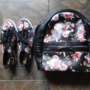 RORYNITA BACKPACK AND CHELSEA SNEAKERS WITH FLOWERS DESIGN